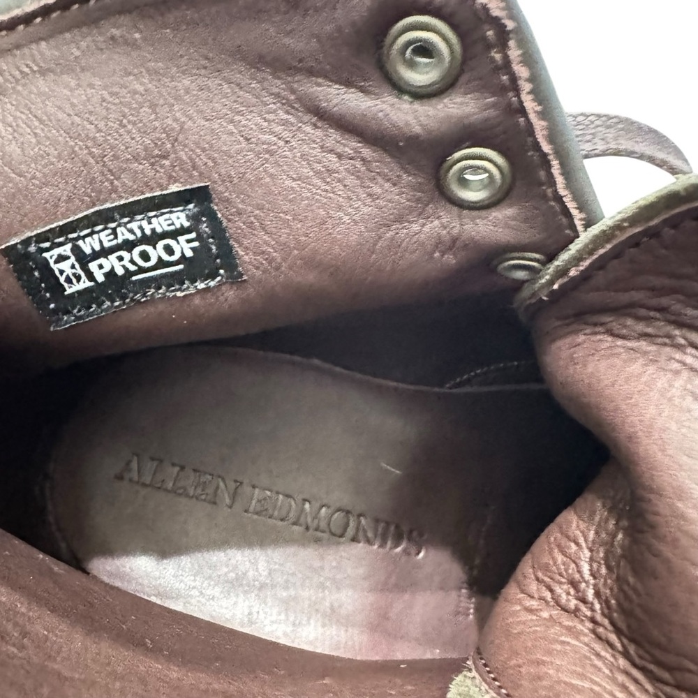 Allen Edmonds Higgins Waterproof Lug Sole Boot in Loden Suede Army Green 10.5 - Picture 11 of 11